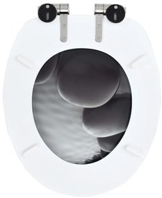 vidaXL Καλύμματα Λεκάνης Soft Close 2 τεμ. Σχέδιο Πέτρες από MDF