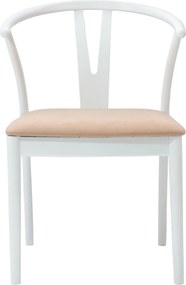 vidaXL Καρέκλα τραπεζαρίας 2 pcs Λευκό και Καφέ Στερεό Ξύλο Ραβέντι