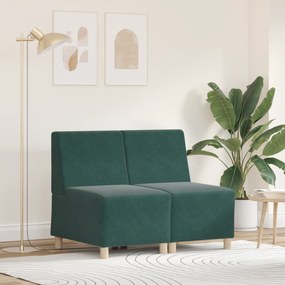 vidaXL Καναπέδες 2 pcs Σκούρο πράσινο 55 x 74 x 82 εκ. Βελούδο