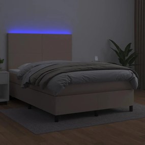 ΚΡΕΒΑΤΙ BOXSPRING ΣΤΡΩΜΑ&amp;LED ΚΑΠΟΥΤΣΙΝΟ 140X190 ΕΚ. ΣΥΝΘ. ΔΕΡΜΑ 3135824