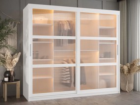 Ντουλάπα Flutes 200 Συρόμενη-Λευκό