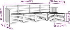 vidaXL Σειρά Καναπέ Εξωτερικού 5 pcs Φυσικό