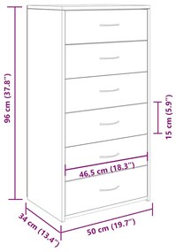 SIDEBOARD ΜΕ 6 ΣΥΡΤΑΡΙΑ ΠΑΛΑΙΟ ΞΥΛΟ 50X34X96 CM ΞΥΛΟ ΜΗΧΑΝΗΣ 855890