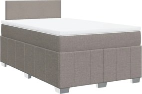 vidaXL Κρεβάτι Boxspring με Στρώμα Taupe 120x190 εκ. Υφασμάτινο