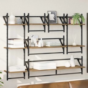 vidaXL Σετ ραφιών τοίχου με ράφι 6 pcs Artisan Oak 100 x 25 x 30 cm