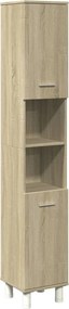 vidaXL Ντουλάπι Μπάνιου Sonoma Δρυς 30,5x30x179 εκ. από Επεξεργ. Ξύλο