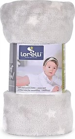 BLANKET CORAL 85/100 CM GREY  WITH STARS