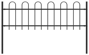vidaXL Κάγκελα Περίφραξης με Κυκλική Κορυφή Μαύρα 1,8 μ. Ατσάλινα