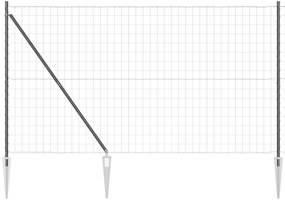 vidaXL Euro Fence με 7 Στήριξες Άγκυρας 1.5x10 μ Γαλβανισμένο Μέταλλο Γκρι