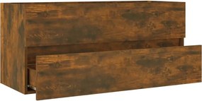 vidaXL Ντουλάπι Νιπτήρα Καπνιστή Δρυς 100x38,5x45 εκ. Επεξεργ. Ξύλο
