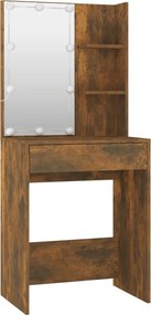 vidaXL Μπουντουάρ Σετ με LED Καπνιστή δρυς από Επεξεργασμένο Ξύλο