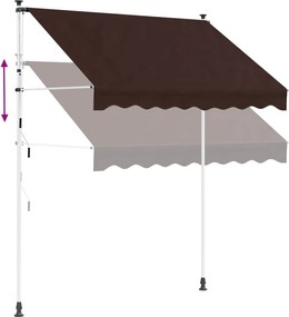 vidaXL Χειροκίνητη Ανακλινόμενη Σκίαση Καφέ 400 cm