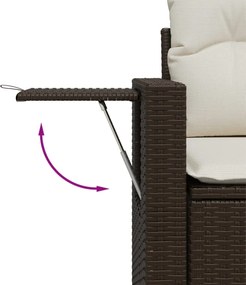 vidaXL Σαλόνι Κήπου Σετ 9 τεμ. Καφέ από Συνθ. Ρατάν με Μαξιλάρια