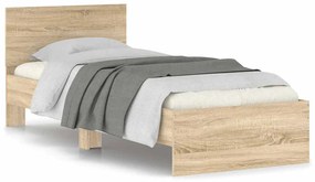 vidaXL Πλαίσιο Κρεβατιού με Κεφαλάρι Sonoma Δρυς 90x190 εκ. Επεξ. Ξύλο