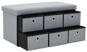 vidaXL Πάγκος Αποθήκευσης Ανοιχτό Γκρι 76x38x38 εκ. Συνθετικό Λινό