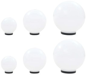 vidaXL Φωτιστικά Μπάλα LED 6 τεμ Σφαιρικά 20/30/40 εκ. Ακρυλικά (PMMA)