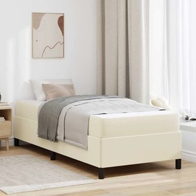 vidaXL Σκελετός Κρεβατιού με στρώμα Κρεμ 80 x 200 cm ύφασμα