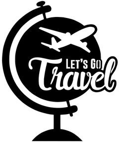Διακοσμητικό Τοίχου Let's Go Travel 899SKL2524 57x70cm Black Wallity Μέταλλο