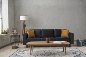 Τριθέσιος Καναπές Ανθρακί KALE VELVET 91x222x83
