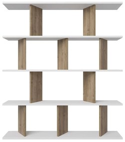 Βιβλιοθήκη Grace 875ZNA4618 120x24,6x141cm White-Walnut