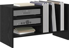 vidaXL Ντουλάπι δίσκων βινυλίου με ράφι Μαύρη Οξυά 78,5 x 35 x 45 εκ