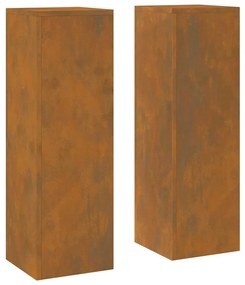 vidaXL Βάση φυτών 2 pcs Σκ rusty 24 x 24 x 75 εκ. Ατσάλι καιρό