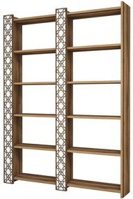 Βιβλιοθήκη City 845HCT3612 124,6x24,2x170cm Walnut-White