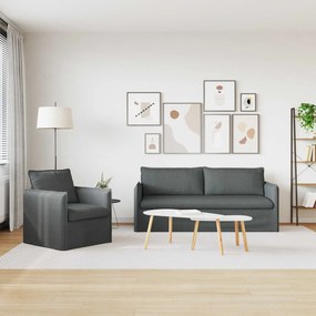 vidaXL Καναπές 2 pcs Σκούρο Γκρι