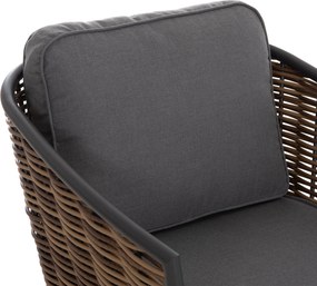 ΣΕΤ ΣΑΛΟΝΙ 4ΤΜΧ CASSIAN HM6552.01 ΑΛΟΥΜΙΝΙΟ &amp; ΜΑΞΙΛΑΡΙΑ ΓΚΡΙ-ΜΠΕΖ P.E.RATTAN