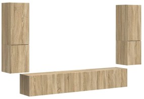 vidaXL Σετ επίπλου τηλεόρασης 4 pcs Δρύς Sonoma Επεξεργασμένο ξύλο