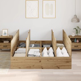 vidaXL Κρεβάτι αποθήκευσης Artisan Oak 150x200 εκ