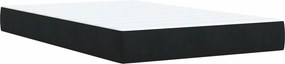 vidaXL Κρεβάτι Boxspring με Στρώμα Μαύρο 120x190 εκ. Βελούδινο