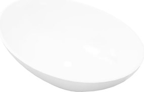 vidaXL Νιπτήρας Οβάλ Πολυτελής Λευκός 40 x 33 εκ. Κεραμικός