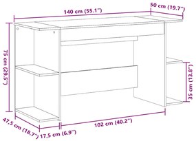 ΓΡΑΦΕΙΟ SONOMA ΔΡΥΣ 140 X 50 X 75 ΕΚ. ΑΠΟ ΕΠΕΞΕΡΓΑΣΜΕΝΟ ΞΥΛΟ 840550