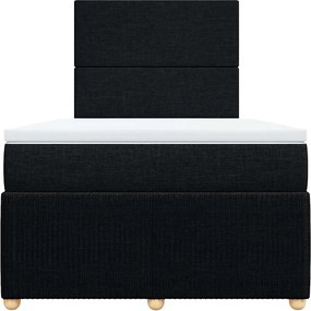 vidaXL Κρεβάτι Boxspring με Στρώμα Μαύρο 120x190 εκ. Υφασμάτινο