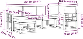 vidaXL Σειρά Καναπέ Εξωτερικού 6 pcs Άσπρο και Ανθρακί Πολυεστέρας
