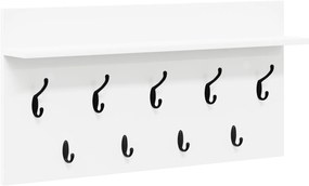 vidaXL Τοίχου Κρεμάστρα Λευκό 80 x 40 x 12 cm Επεξεργασμένο ξύλο