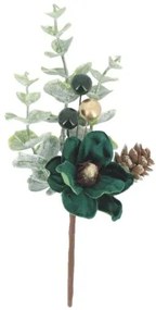 Beauty Home Κλαδί βελούδο σκούρο πράσινο με χρυσό 18 cm