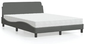 Κρεβάτι με Στρώμα Dover Σκούρο Γκρι 140x190 εκ. Υφασμάτινο