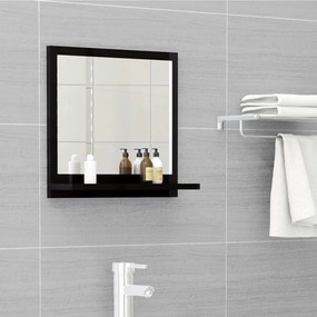 vidaXL Καθρέφτης Μπάνιου Γυαλιστερό Μαύρο 40x10,5x37 εκ. Μοριοσανίδα