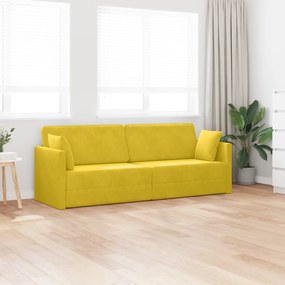 vidaXL Καναπές Κρεβάτι 2 σε 1 Κίτρινος 213x144x60 εκ. Βελούδο