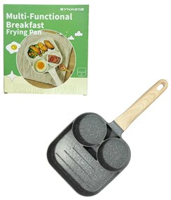 Synamore Τηγάνι Με 3 Θέσεις 17x17cm - Multi-Functional Breakfast Frying Pan