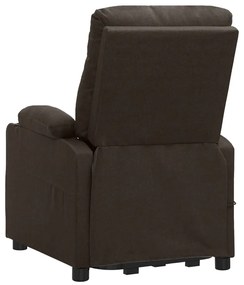 vidaXL Πολυθρόνα Μασάζ με Ανύψωση Σκούρο Καφέ Υφασμάτινη