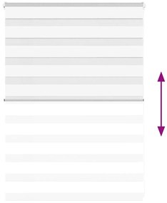 vidaXL Ζέβρα τυφλή Λευκό Πλάτος υφάσματος 110,9 εκ. Πολυεστέρας