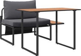 vidaXL Εξωτερική Καρέκλα Χάλυβα 2 pcs Ανθρακί Ατσάλι