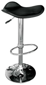 Σκαμπώ Saddle Bar Χρώμιο/PVC Μαύρο 45x43x58/64-79/85cm (Σετ 2 ΤΕΜ)