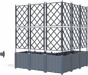 vidaXL Γλάστρα Κήπου 5 pcs Ανοιχτό Γκρι Ατσάλι