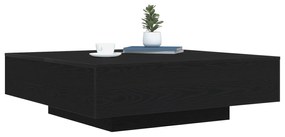 vidaXL Τραπέζι καφέ με LED φώτα Μαύρη Δρυς 100x100x31 εκ.