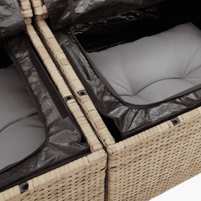 vidaXL Patio Sofa Set 5-θέσια Beige and Grey