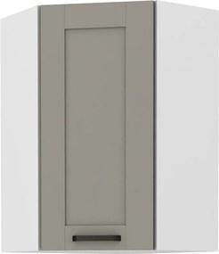 Κρεμαστό ντουλάπι γωνιακό Nelor 60x60 GN 90 1F-Γκρι σπέσιαλ - Λευκό